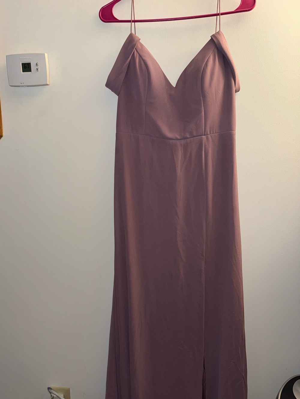 Bill Levkoff Strapless Mauve Evening Gown